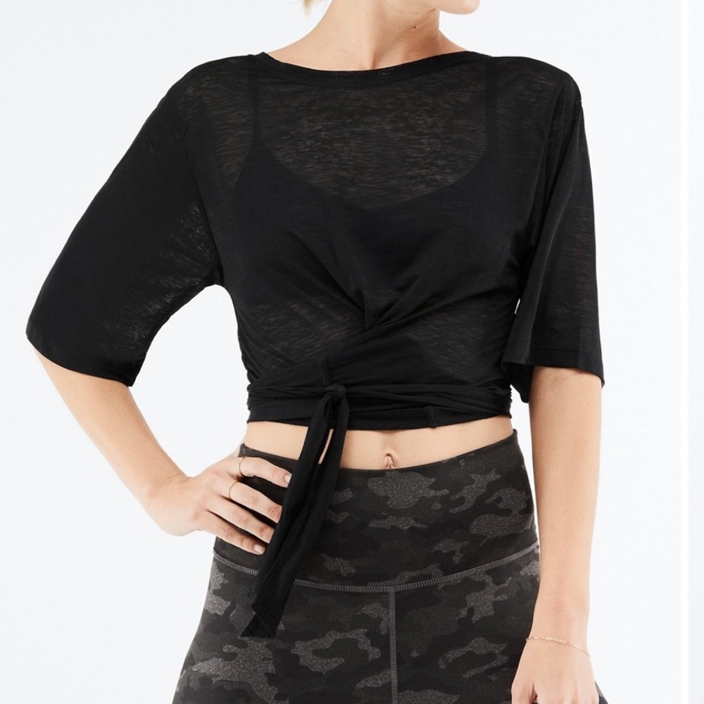 EUC Semi-sheer wrap t-shirt